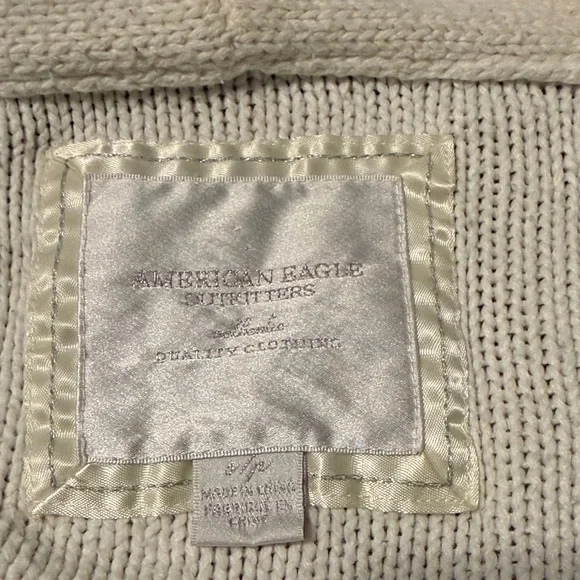 American Eagle Outfitters Cream Cable Knit Cardigan - Picture 2 of 7